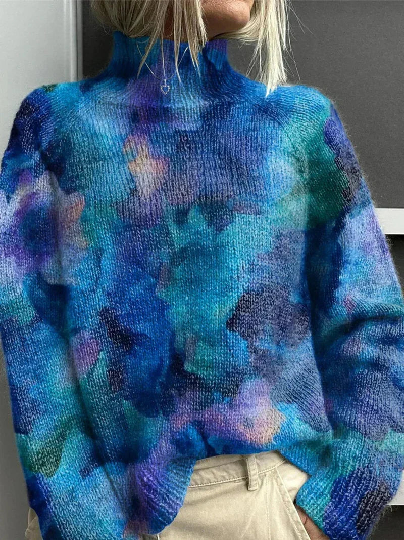 Women's Stylish Embroidered Turtleneck Sweater