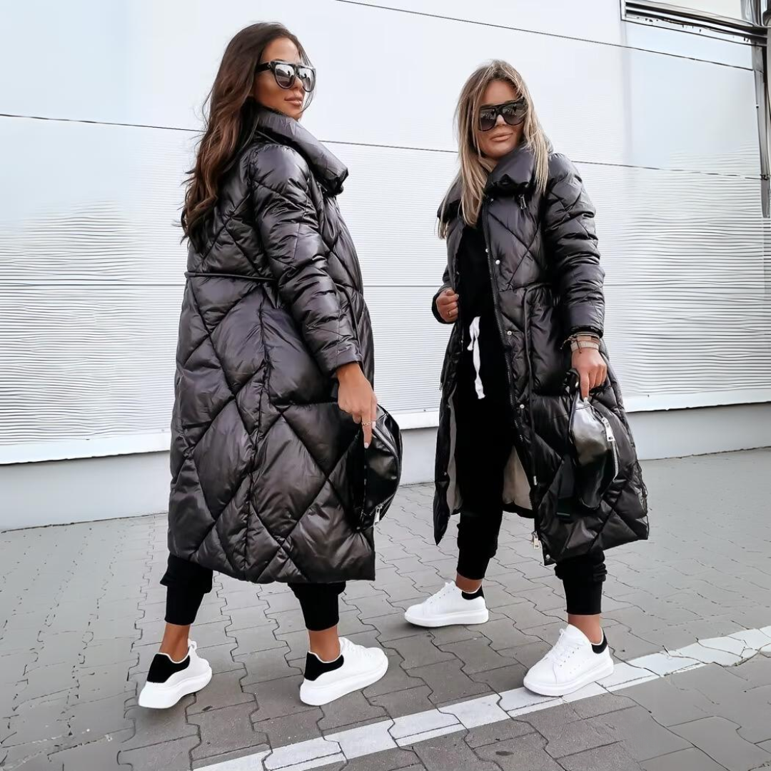 Women's Feminine Quilted Long Puffer Jacket