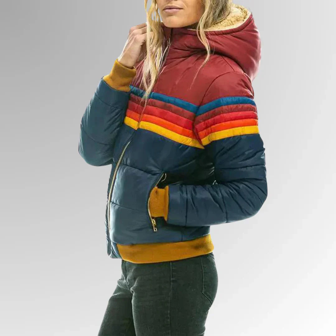 Hailey™ | Retro Striped Quilted Jacket
