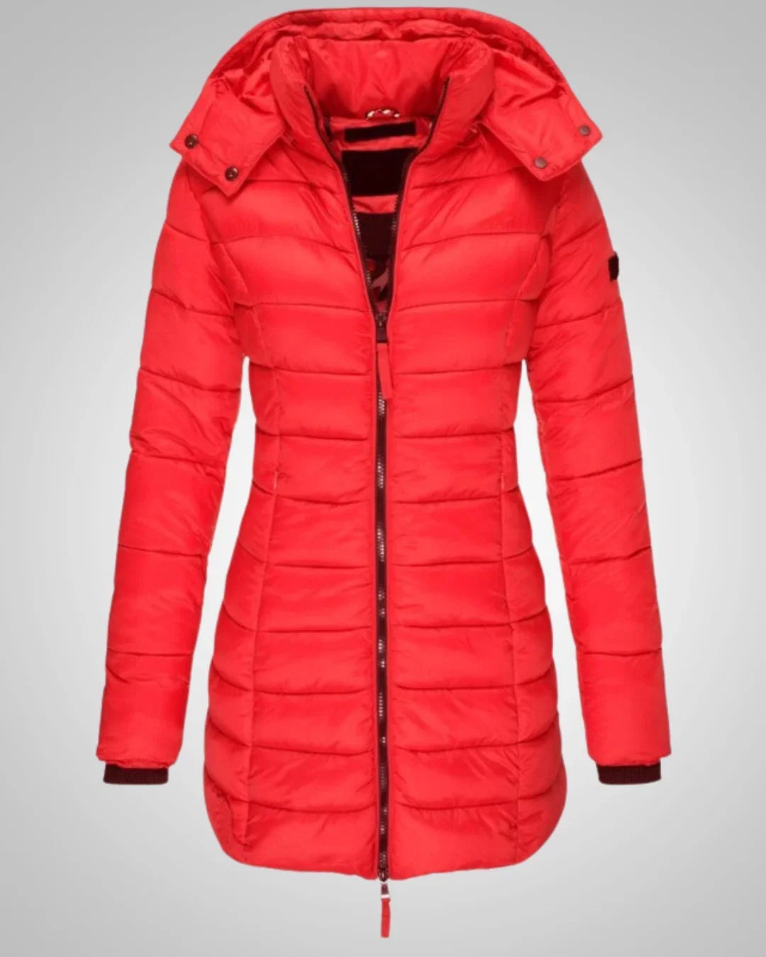 Women's Warm Quilted Long Puffer Jacket with Hood