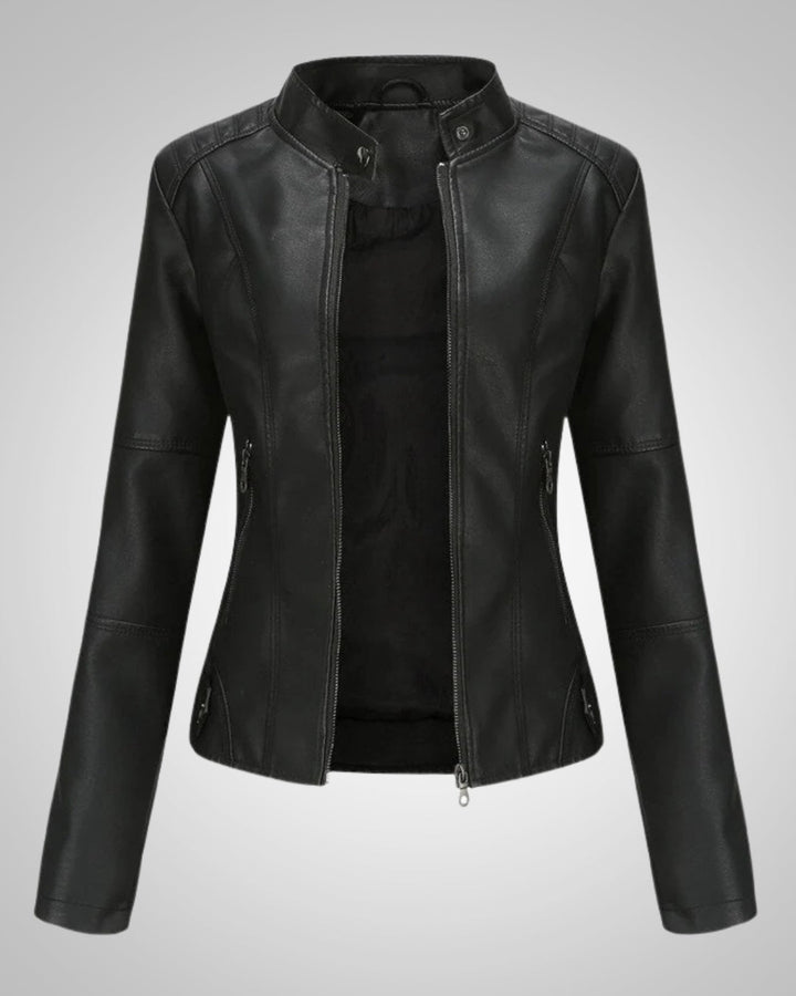 Women's Classic Leather Biker Jacket