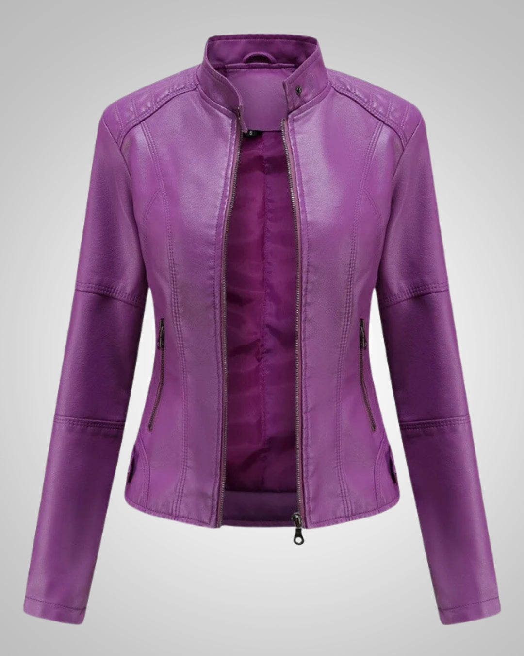 Women's Classic Leather Biker Jacket