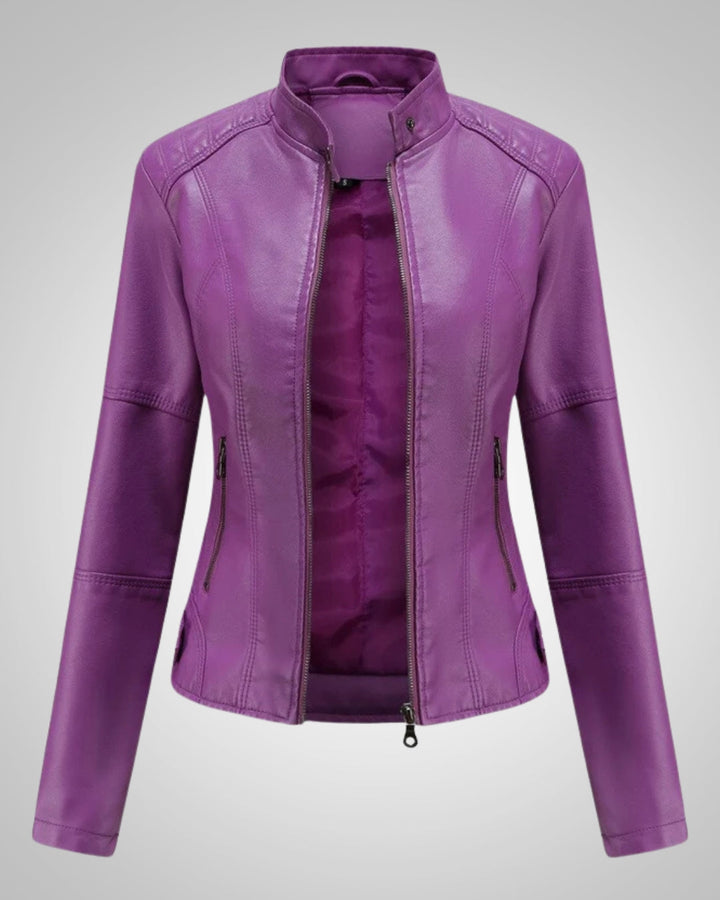 Women's Classic Leather Biker Jacket