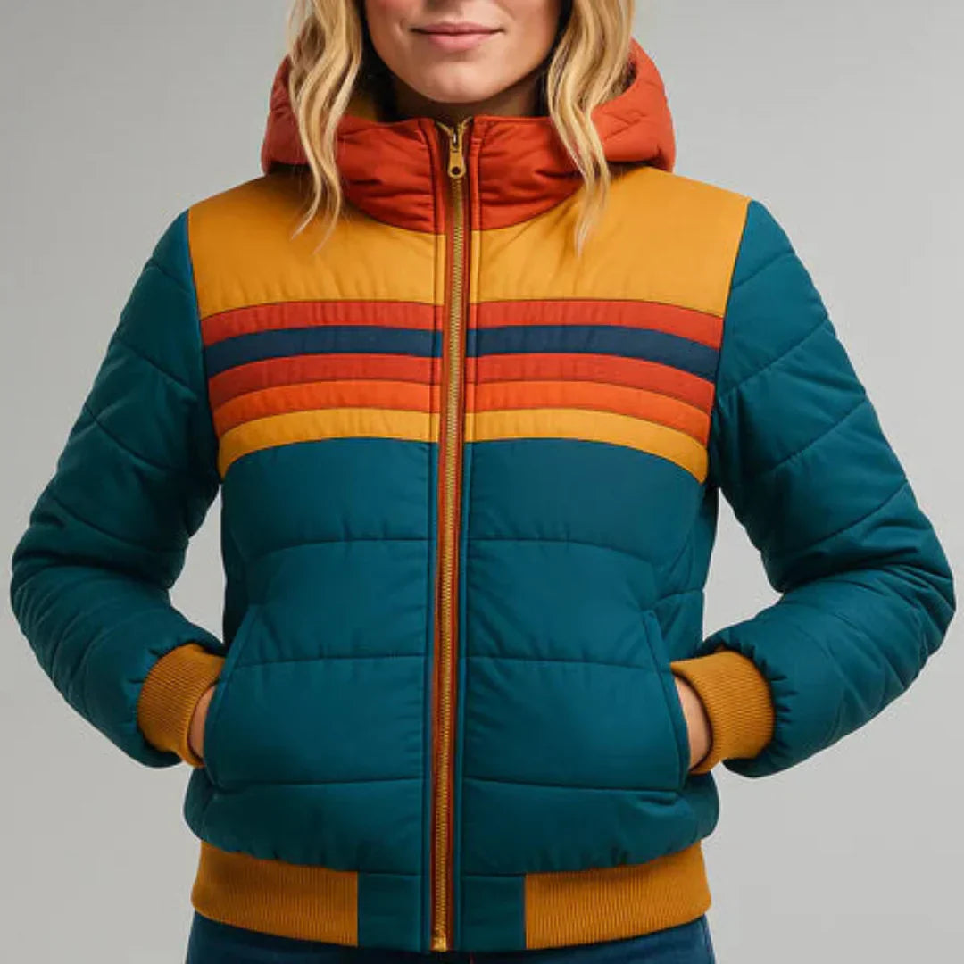 Hailey™ | Retro Striped Quilted Jacket