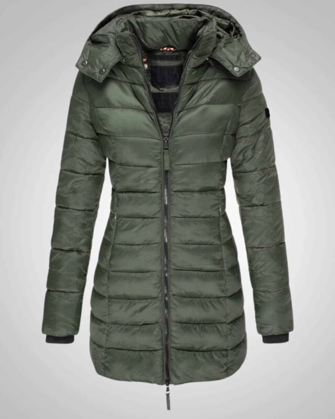 Women's Warm Quilted Long Puffer Jacket with Hood