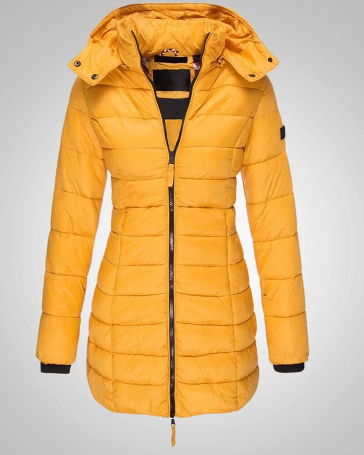 Women's Warm Quilted Long Puffer Jacket with Hood