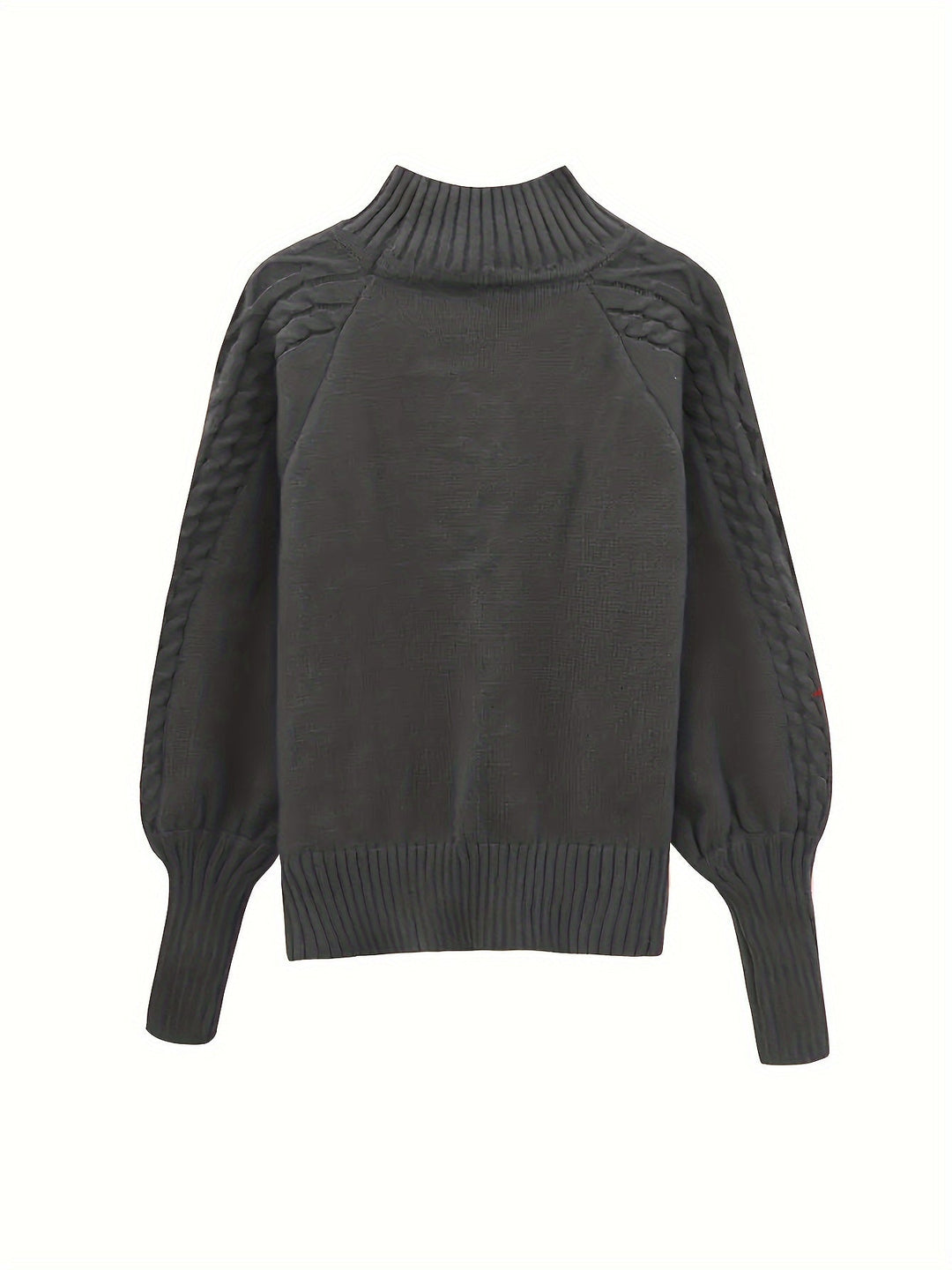 Women's Stylish Cable Knit Sweater with Mock Neck