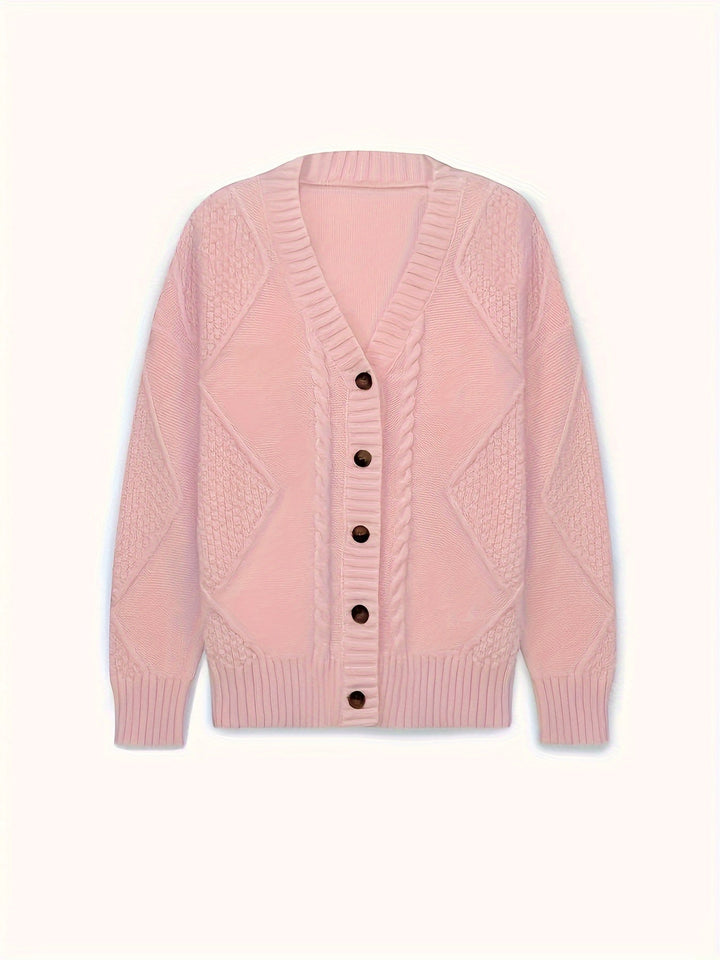 Women's Stylish Cable Knit Button Up Cardigan