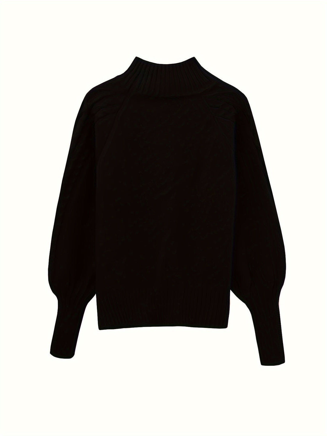 Women's Stylish Cable Knit Sweater with Mock Neck