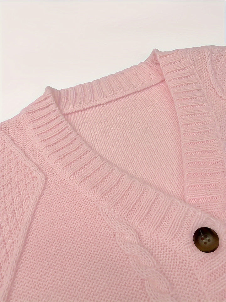 Women's Stylish Cable Knit Button Up Cardigan