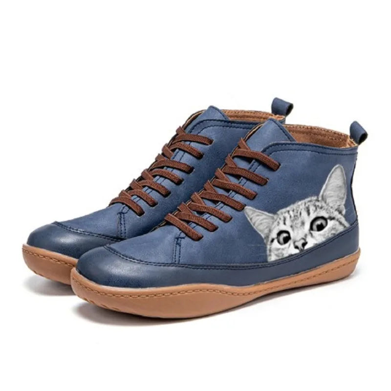 Peyton | Leather ankle boots for cat lovers