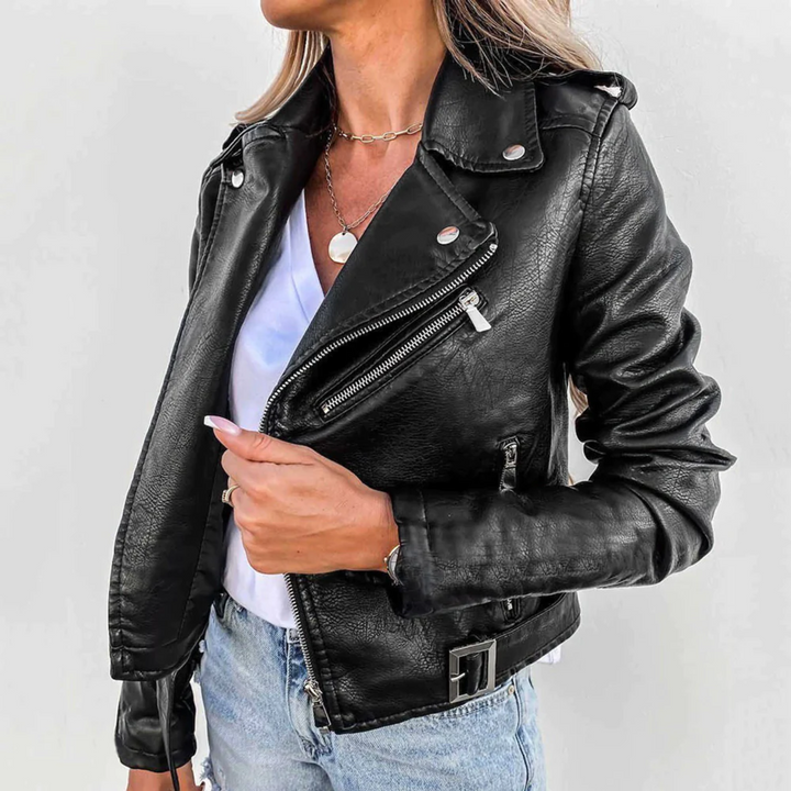 Women's Tailored Black Faux Leather Jacket