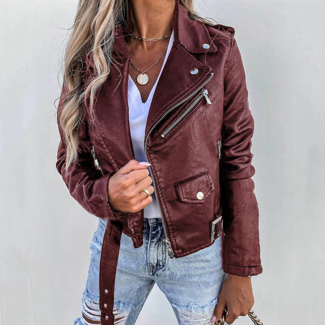 Women's Tailored Black Faux Leather Jacket
