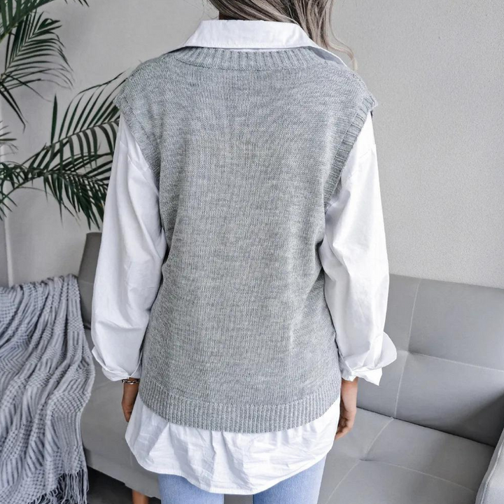 Women's Modern Cable Knit Sweater Vest