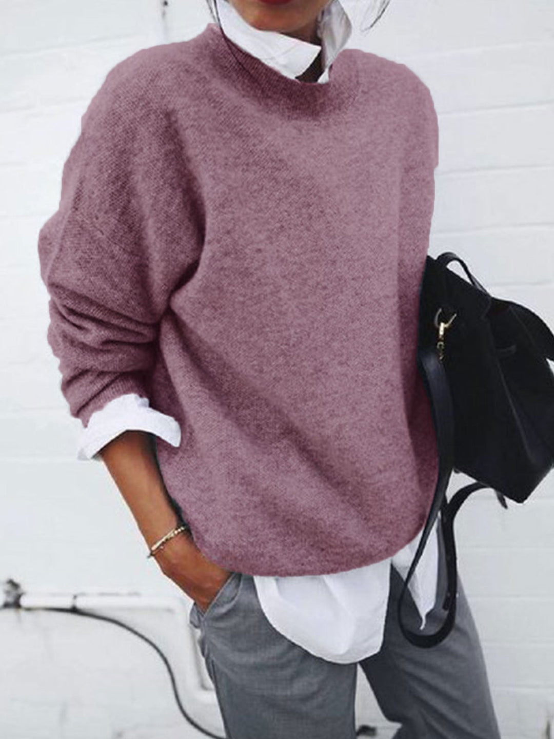 Women's Beautiful Knit Crewneck Sweater