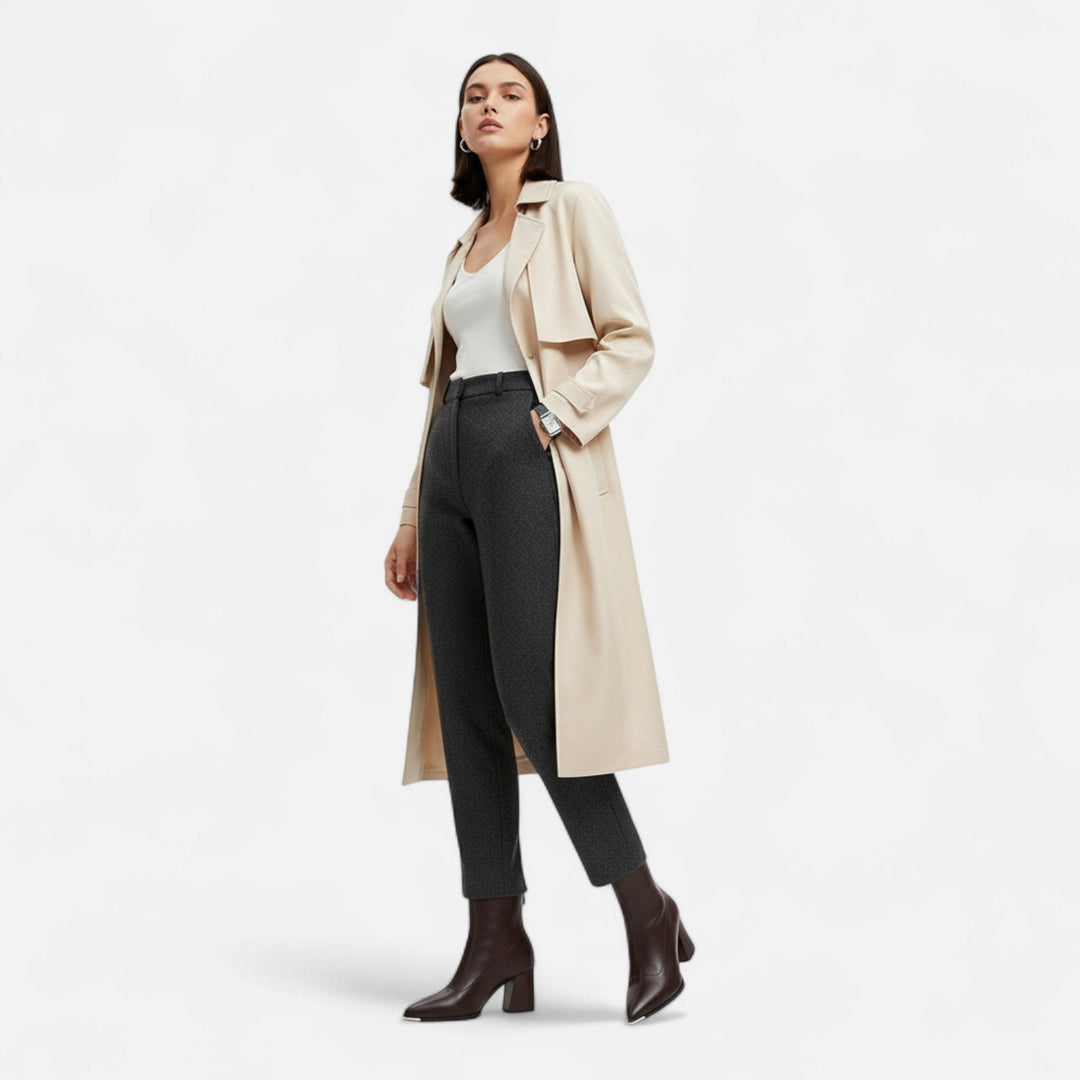 Women's Timeless Pointed Toe Leather Ankle Boots with Block Heel