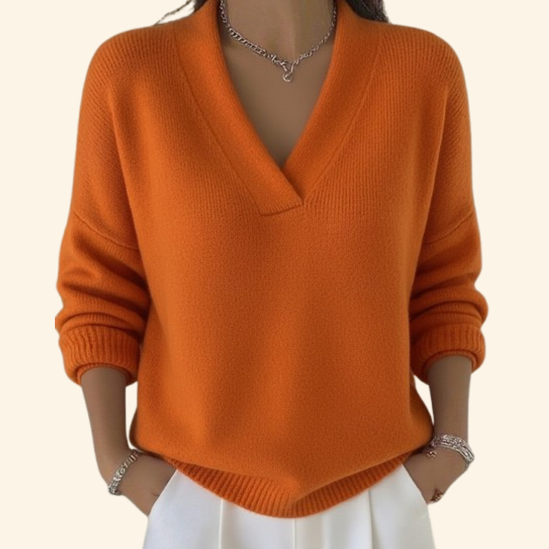 Women's Elegant Ribbed Knit Sweater