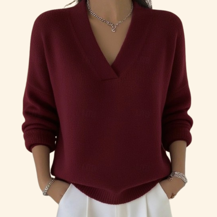 Women's Elegant Ribbed Knit Sweater
