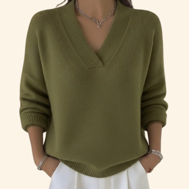 Women's Elegant Ribbed Knit Sweater