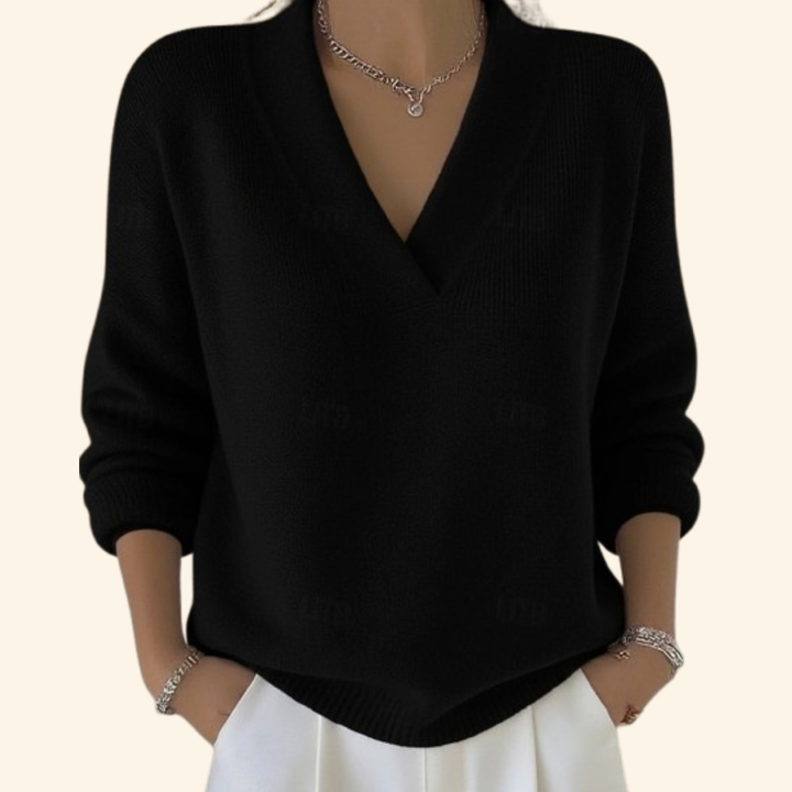 Women's Elegant Ribbed Knit Sweater