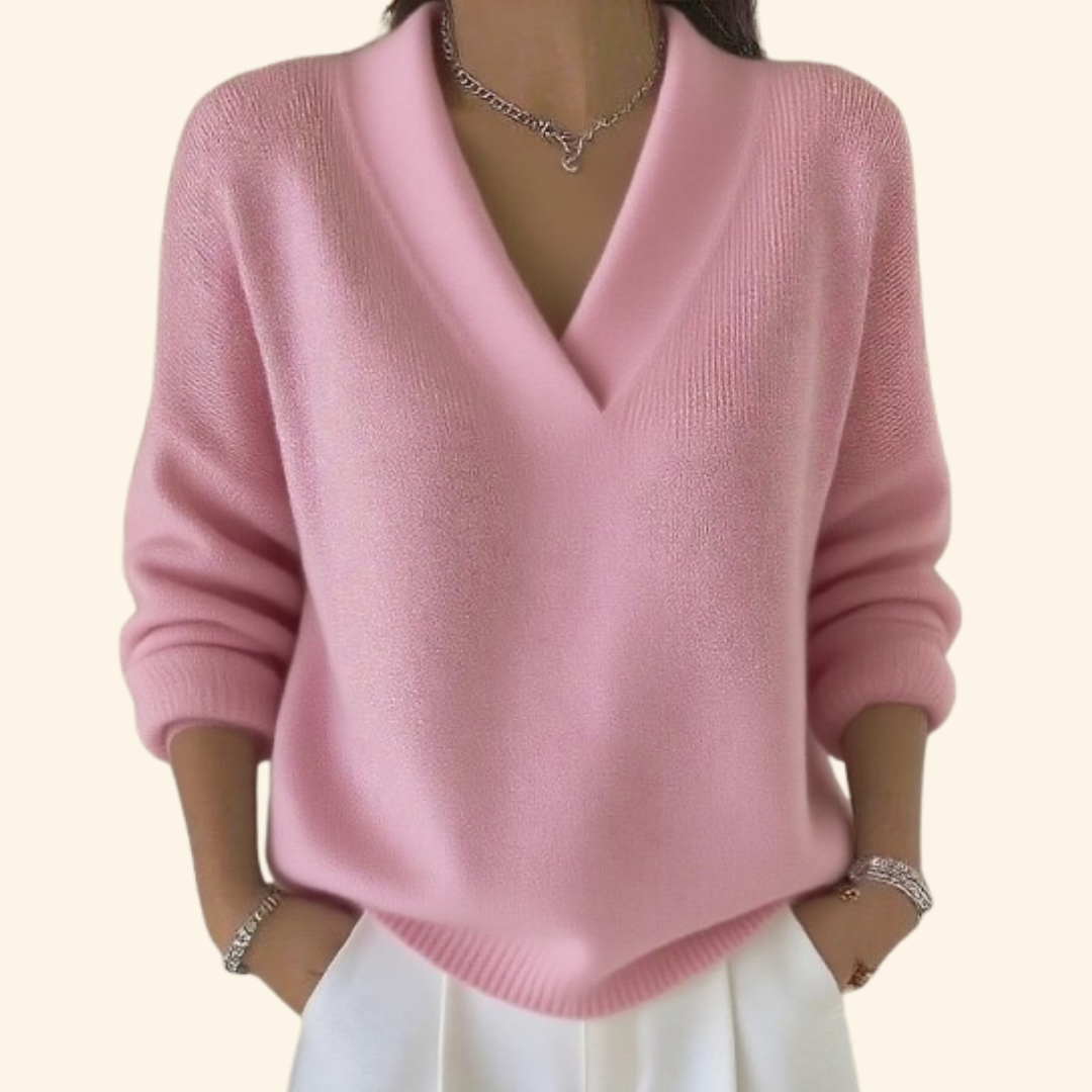 Women's Elegant Ribbed Knit Sweater