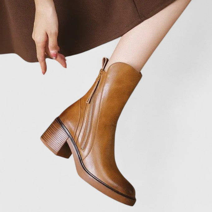 Women's Timeless Black Leather Ankle Boots