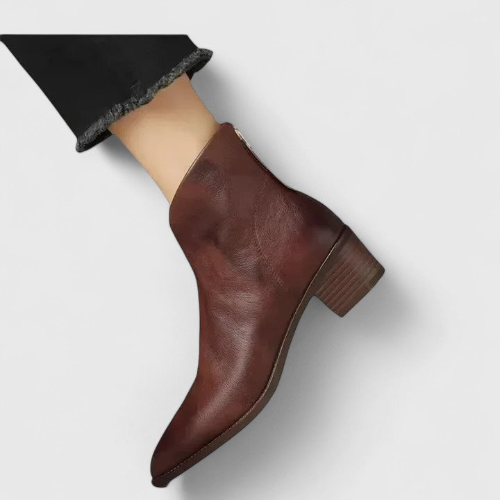 Women's Elegant Pointed Toe Heeled Ankle Boots