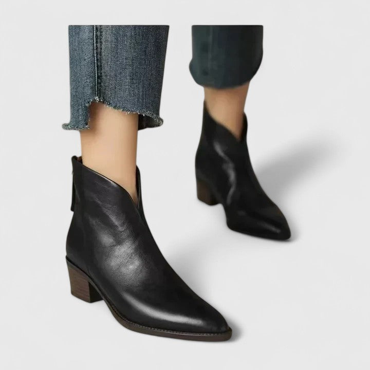 Women's Elegant Pointed Toe Heeled Ankle Boots