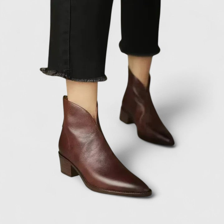 Women's Elegant Pointed Toe Heeled Ankle Boots