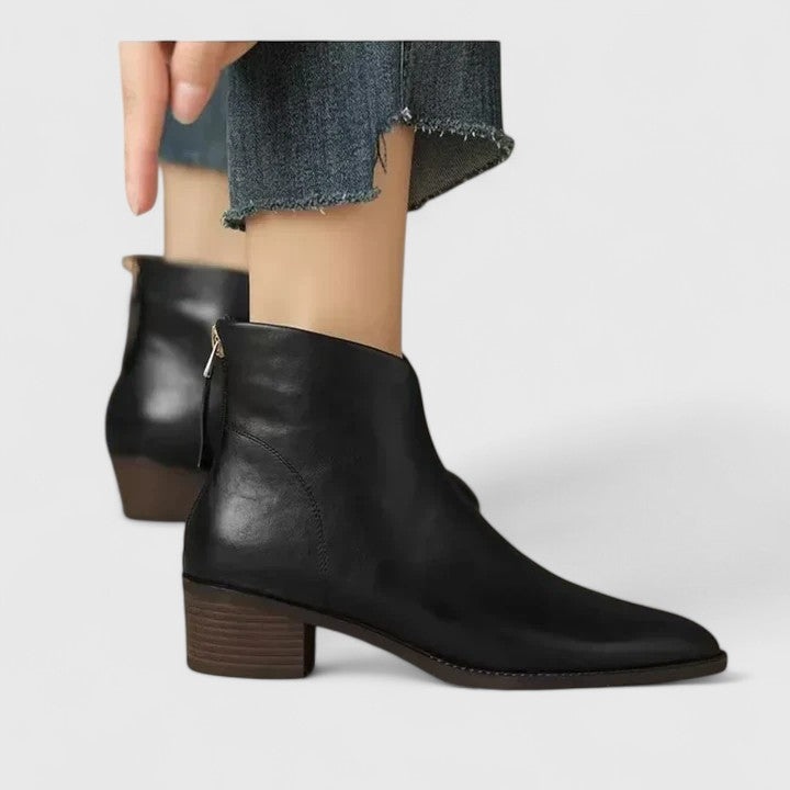 Women's Elegant Pointed Toe Heeled Ankle Boots
