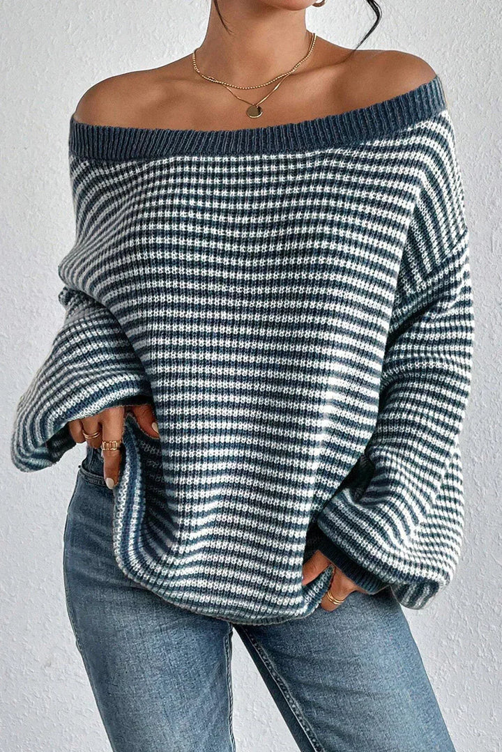 Women's Relaxed Oversized Striped Knit Sweater