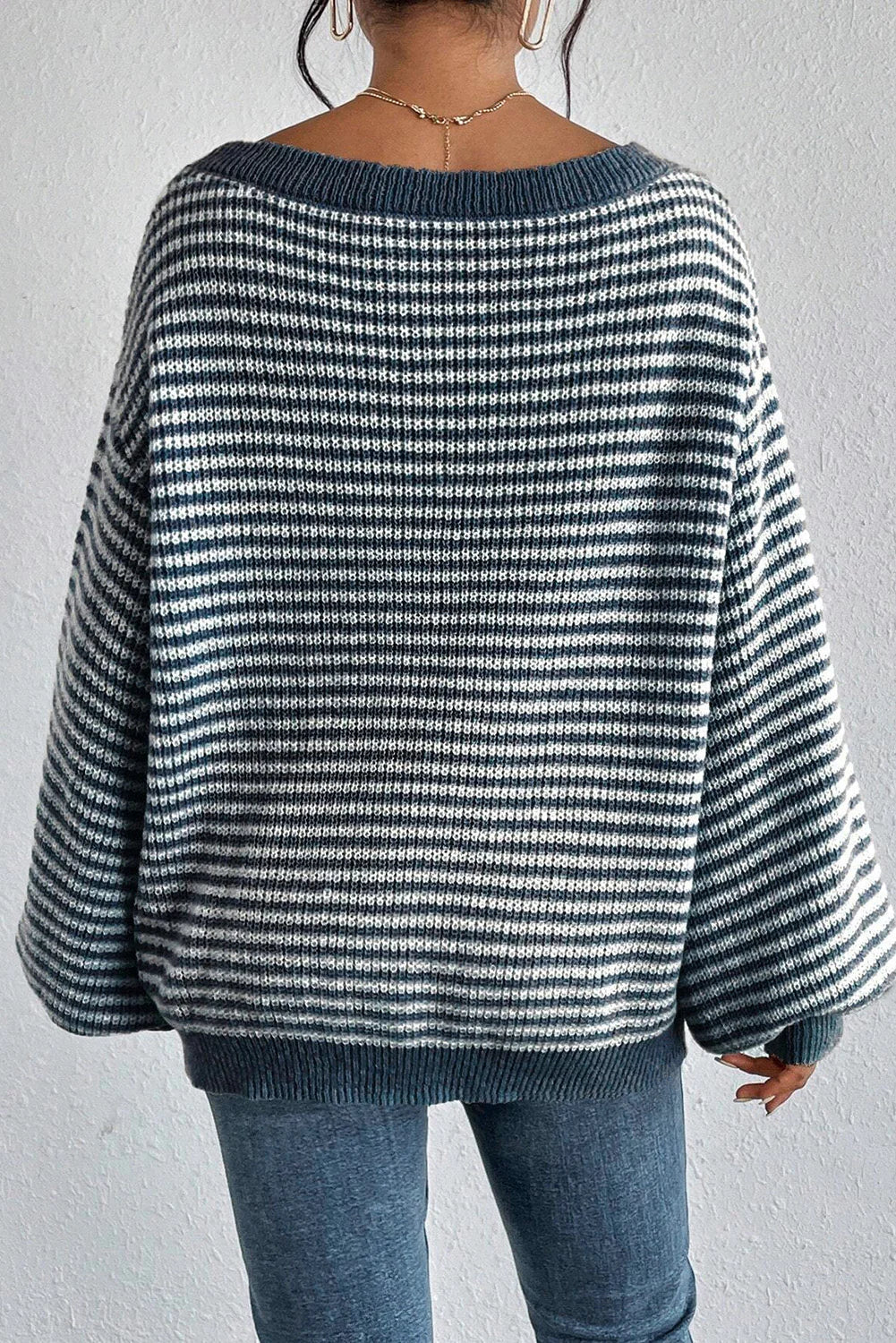 Women's Relaxed Oversized Striped Knit Sweater