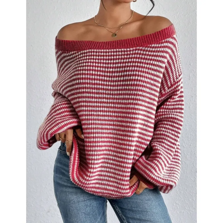 Women's Relaxed Oversized Striped Knit Sweater