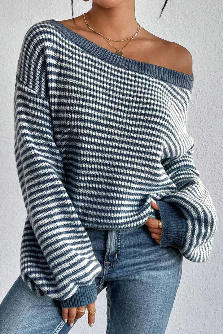 Women's Relaxed Oversized Striped Knit Sweater