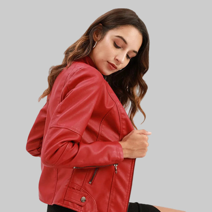Women's Classic Leather Biker Jacket