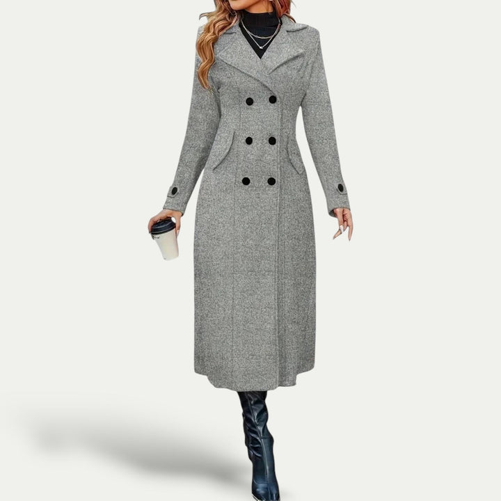 Women's Elegant Double-Breasted Long Coat