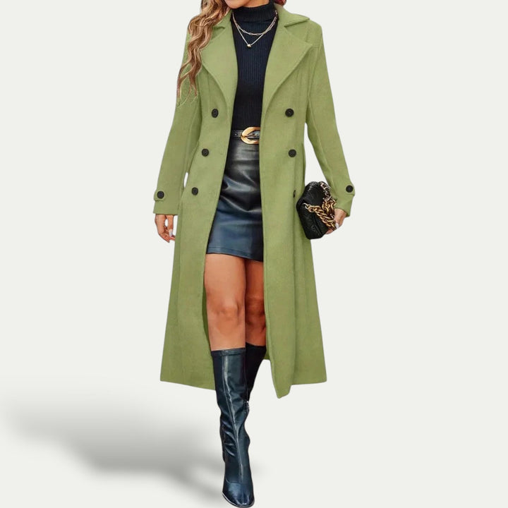 Women's Elegant Double-Breasted Long Coat