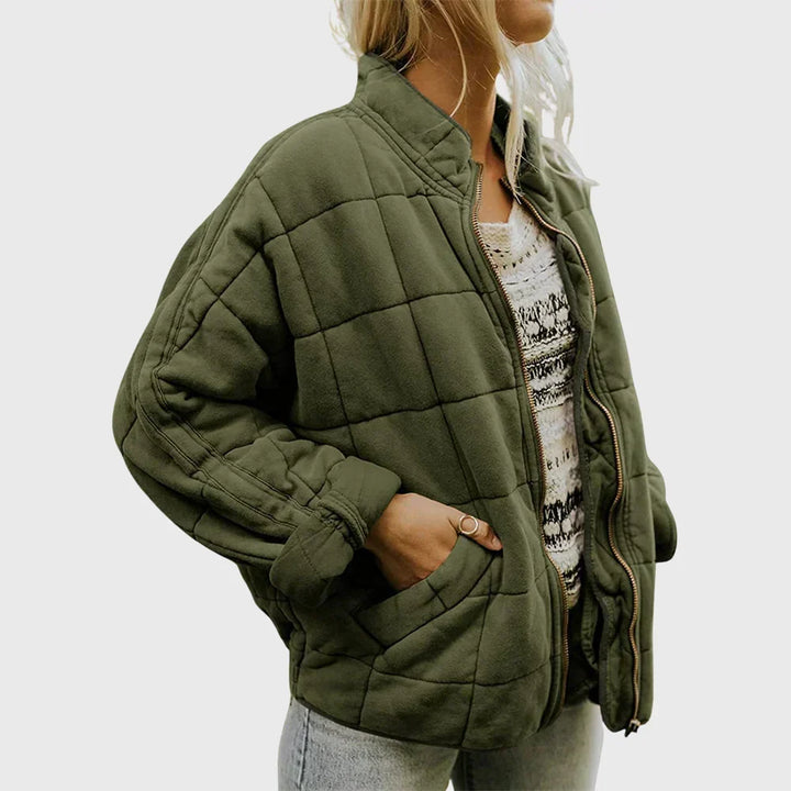 Women's Relaxed Mock Neck Quilted Puffer Jacket