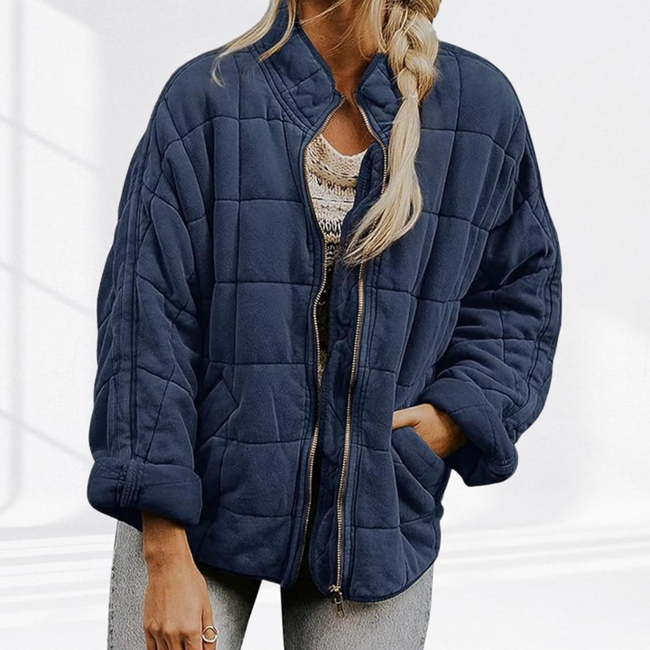 Women's Relaxed Mock Neck Quilted Puffer Jacket
