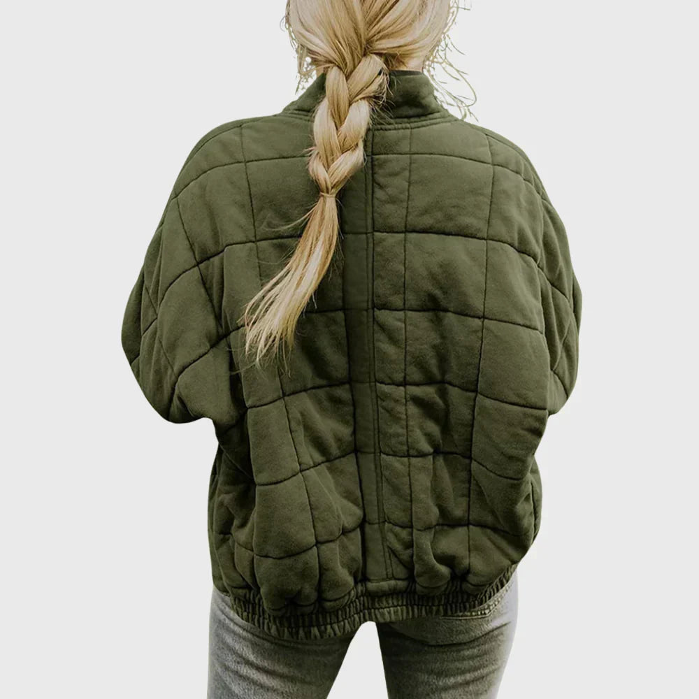 Women's Relaxed Mock Neck Quilted Puffer Jacket