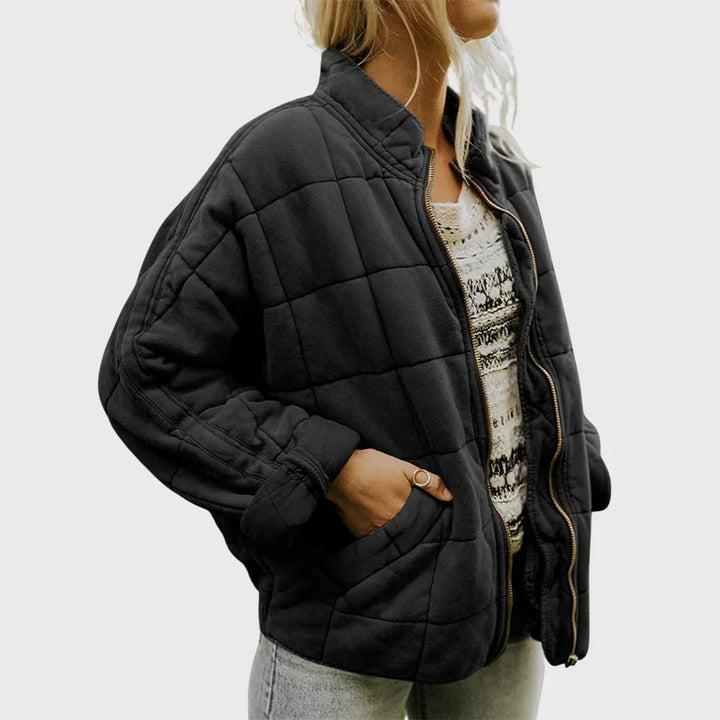 Women's Relaxed Mock Neck Quilted Puffer Jacket