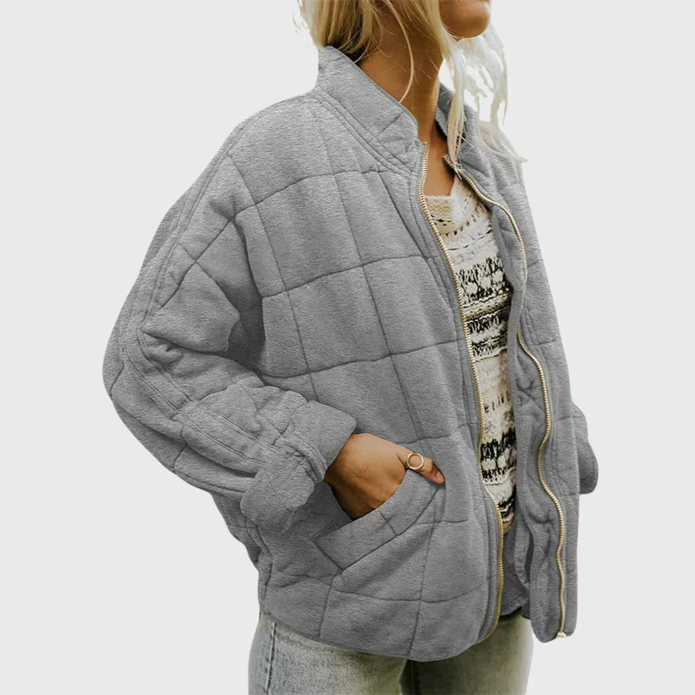 Women's Relaxed Mock Neck Quilted Puffer Jacket