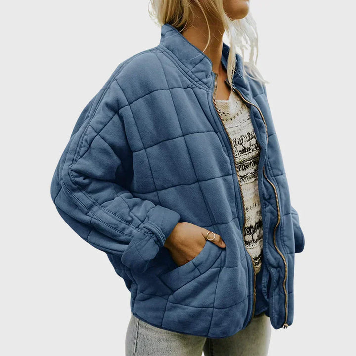 Women's Relaxed Mock Neck Quilted Puffer Jacket