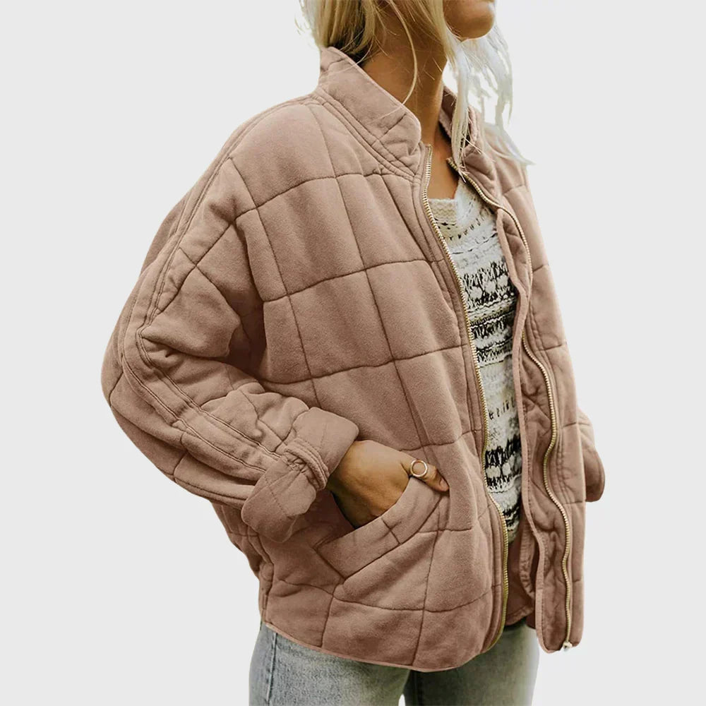 Women's Relaxed Mock Neck Quilted Puffer Jacket