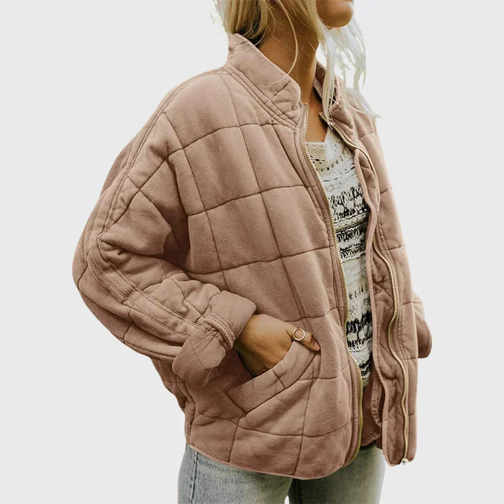 Women's Relaxed Mock Neck Quilted Puffer Jacket