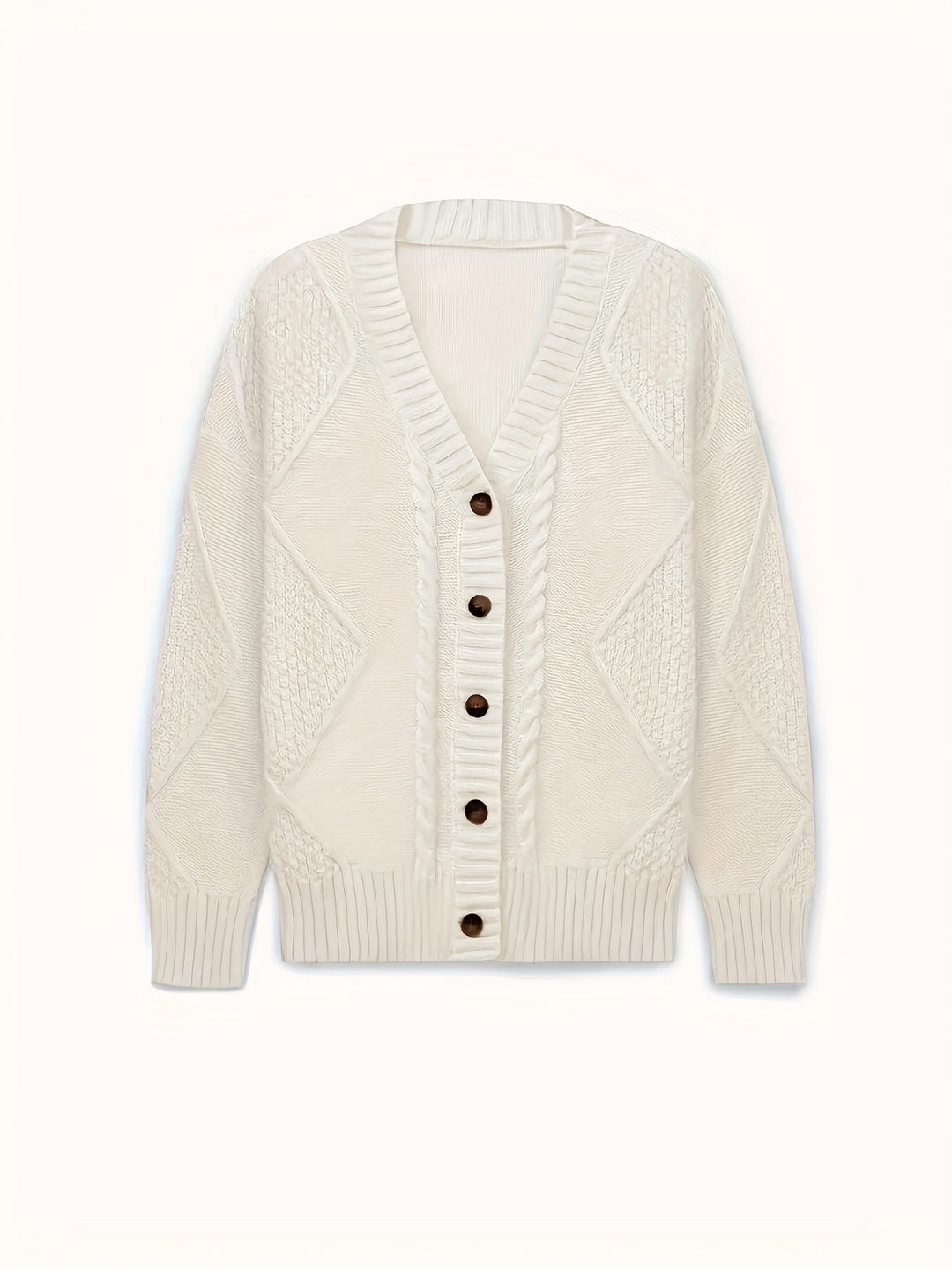 Women's Stylish Cable Knit Button Up Cardigan