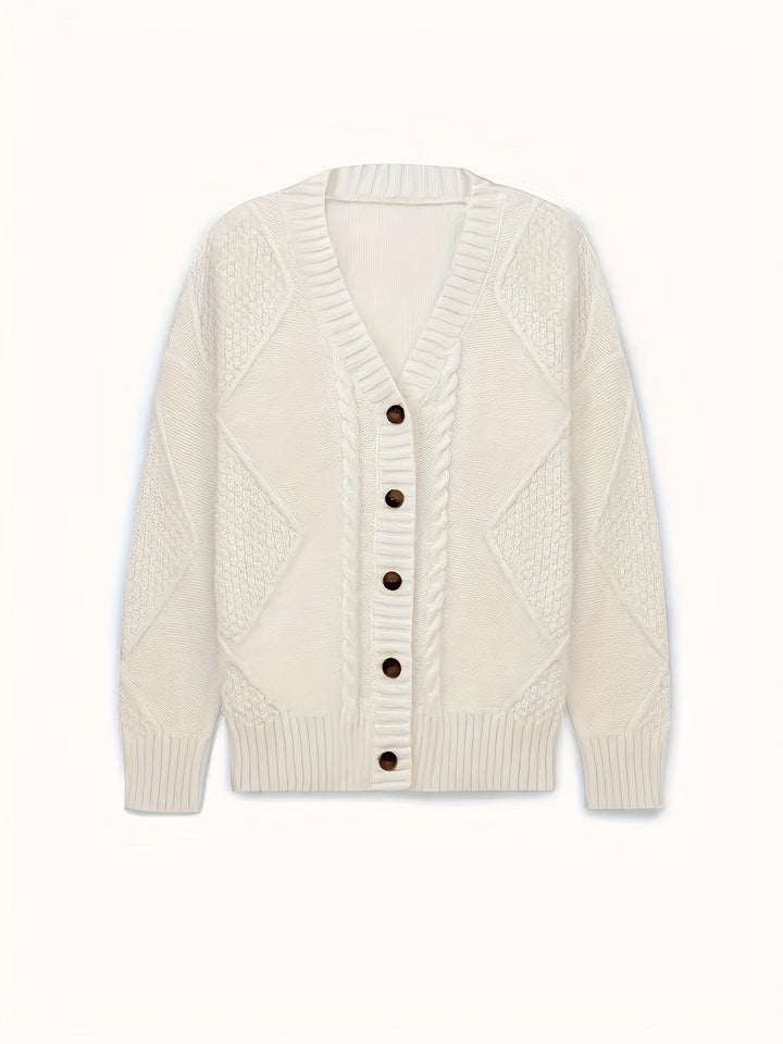 Women's Stylish Cable Knit Button Up Cardigan