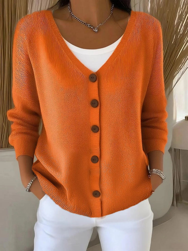 Women's Classic Ribbed Knit Cardigan with Button Front