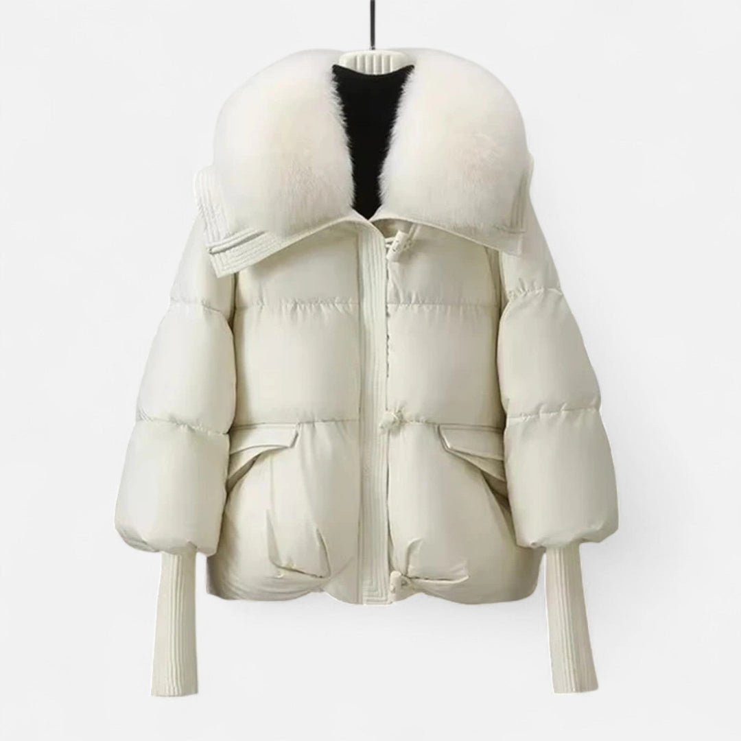 Women's Stylish Puffer Jacket with Fur Collar