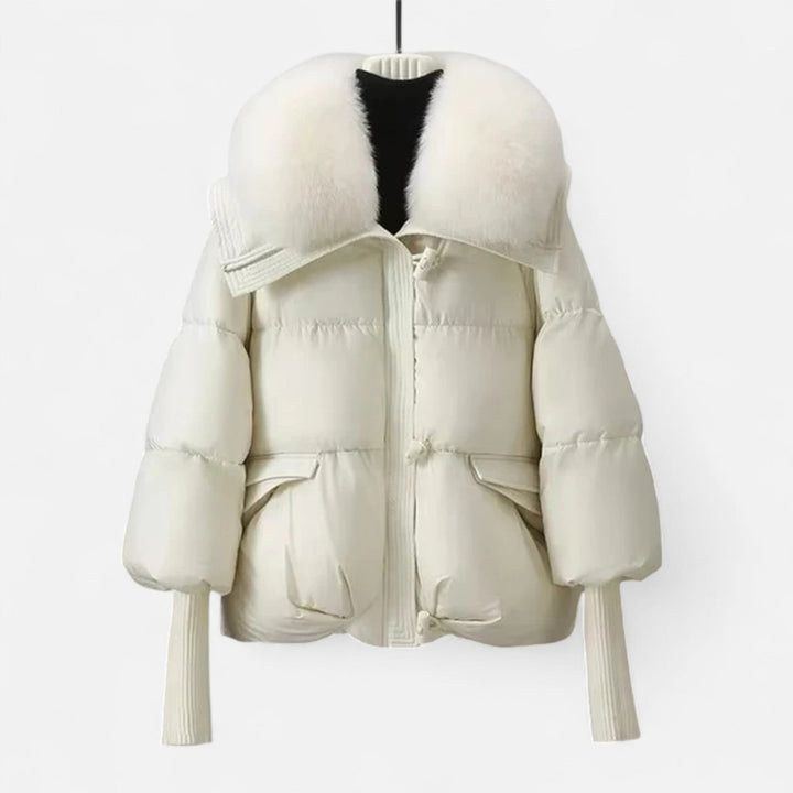 Women's Stylish Puffer Jacket with Fur Collar